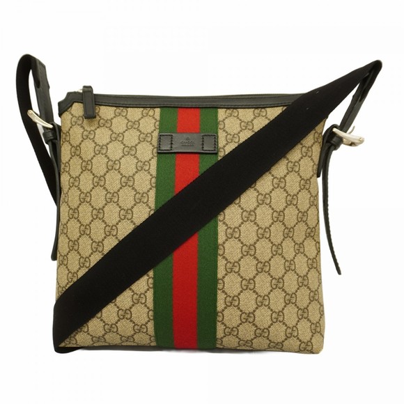 Gucci Shoulder Bag Black Brown GG Supreme Sherry - Picture 1 of 9